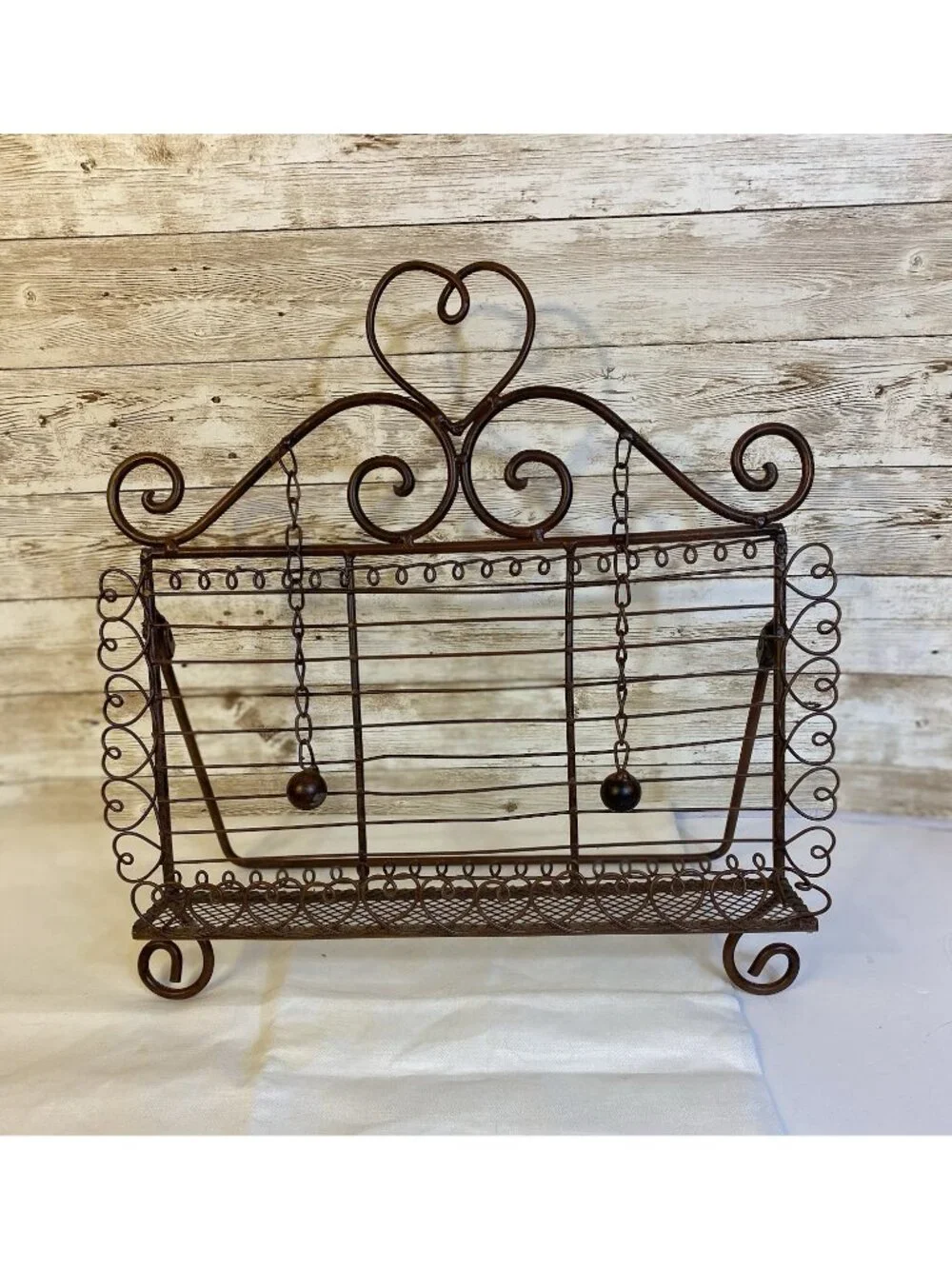 Folding Book Stand Ornate Filigree Metal Desktop Bible Cookbook Page Weight FLAW